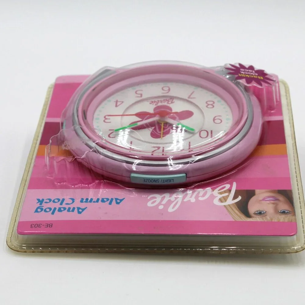 Vintage Barbie Analog Alarm Clock With Backlit Clock Face Item BE-303 Mattel NOS
